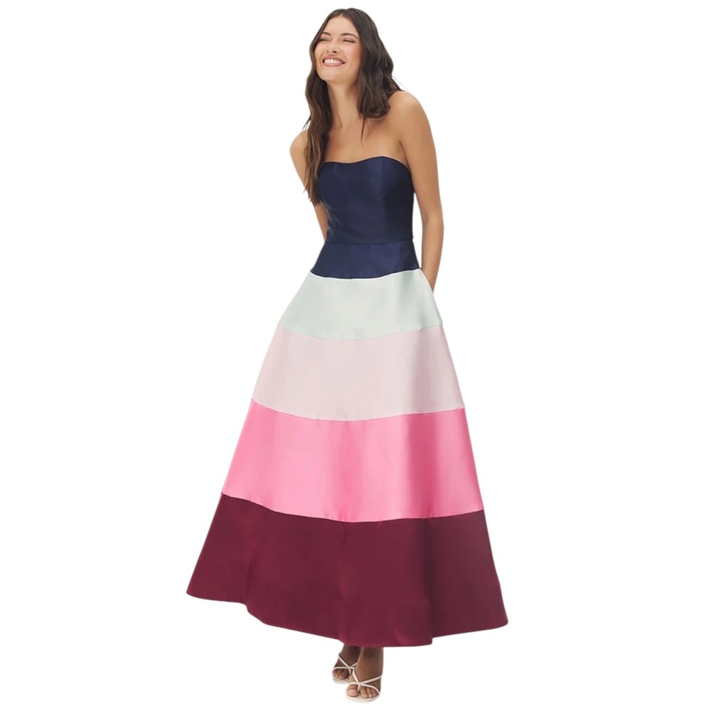NEW Hutch Tasha Strapless Colorblock Gown – Size Small NWT